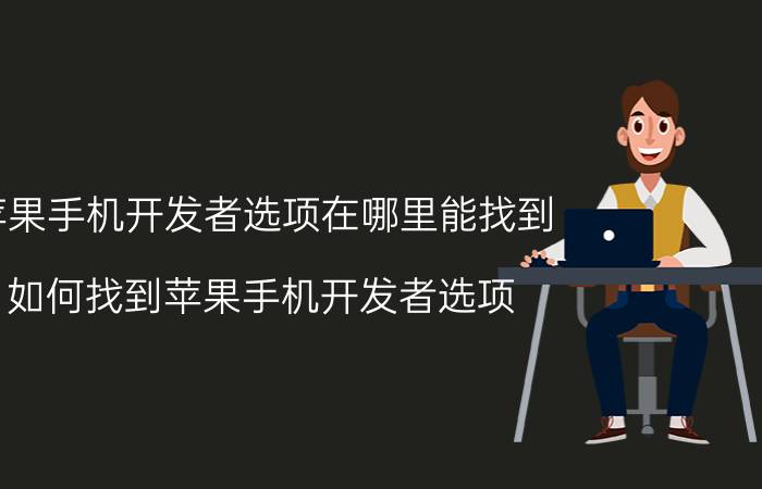 苹果手机开发者选项在哪里能找到 如何找到苹果手机开发者选项